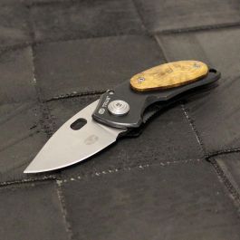 True Jacknife tu576k - Navaja pequeña robusta y resistente, mango de madera de caoba, cuchilla de acero inoxidable grado 420