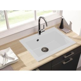 Stradour Fregadero de Cocina Empotrado Hexo, 1 Recipiente sin Escurridor, Resina, Color Blanco, 66x50 cm, Reversible Stradour Fregadero de Cocina Empotrado Hexo, 1 Recipiente sin Escurridor, Resina, Color Blanco, 66x50 cm, Reversible