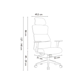 Q-connect Silla de Dirección Aurea, Silla Ejecutiva Ergonómica en Similpiel Blanco, Altura Máxima 1400 mm, Anchura 520 mm, Profundidad 510 mm, Ruedas Premium