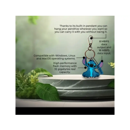 Wondee Lilo&Stitch Memoria USB 32GB Llavero con Figura de Stitch