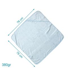 KioKids Toalla de Baño para Bebés +0 Meses 100% Bambú con Capucha Suave Absorbente Certificado Oekotex 76x76 cm Azul