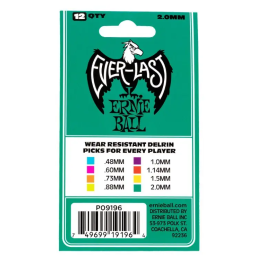 Ernieball Púas Everlast Turquesa 2,0 Mm - 12 Unidades