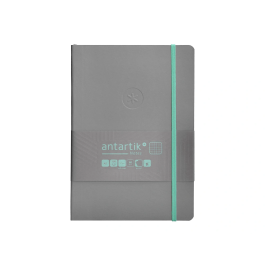 Antartik Cuaderno A5 Tapa Blanda Hojas Cuadriculadas 80 Hojas 80gr FSC Gris y Turquesa