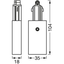 Ledvance LVE-4058075763982 Accesorio Conector RED para Foco de Carril LED - Iluminación Modular Interior