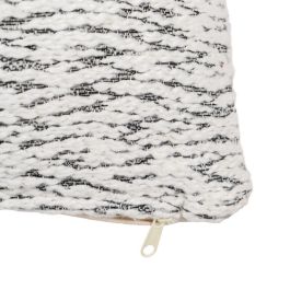 Cojín Blanco-Gris Algodón Decoración 40 X 60 cm