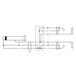 Cordial Cable Y Jack Mono Macho/2 Jacks Mono Hembra 30 Cm