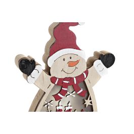 DKD Home Decor Decoración Colgante Navidad Tradicional LED Papá Noel MDF Rojo Blanco 2x24x12cm (24 Uds)
