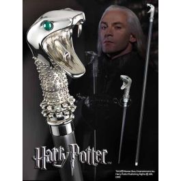 The Noble Collection Bastón de Lucius Malfoy con Varita Mágica Oculta Réplica Oficial de Harry Potter Plata y Cristal Strass 116cm