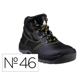 Deltaplus Botas de Seguridad Piel Crupon S1P SRC Suela PU Bi-densidad Color Negro Talla 46