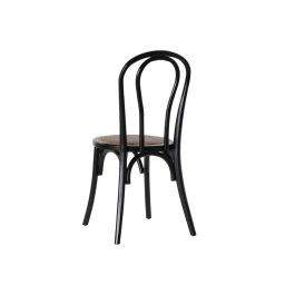 DKD Home Decor Silla Horeca Vintage de Olmo y Ratán Negro - Medidas 43x44x89 cm, Altura Asiento 46 cm