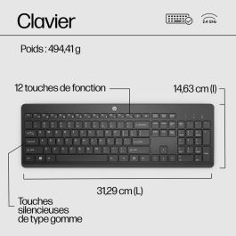 HP 230 Teclado Inalámbrico Negro ESP - Construido para la comodidad, hecho para el silencio, conexión inalámbrica de 2.4GHz