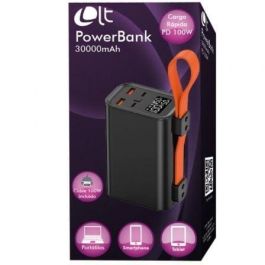 Leotec LEPOW100W30K Batería Externa 30000 mAh 100W Power Delivery. 4 Puertos (2 USB-A, 2 USB-C). Para Laptops y Móviles Negro