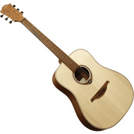 LAG Guitarra Acustica Dreadnought Zurdos Natural Satinado