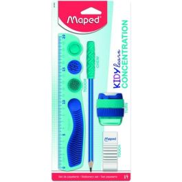 Maped Kit escolar Kidylearn Concentration Azul 4 piezas, estimulación sensorial TDAH/Autismo (regla, goma, sacapuntas, lápiz mordedor) Precio: 8.49999953. SKU: B1BBXFLRWB