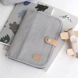 BEABA, Funda para libro de salud de lona gris perla BEABA, Funda para libro de salud de lona gris perla