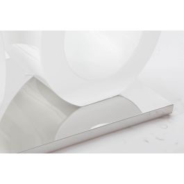 DKD Home Decor Mesa Centro Moderno Blanco Transparente Cristal y MDF 60 x 45 x 110 cm