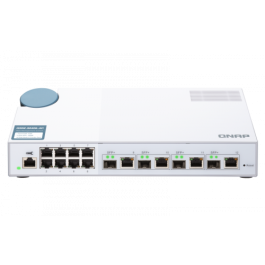 QNAP QSW-M408-4C Switch Gestionado L2 Gigabit Ethernet (10/100/1000) Blanco con 8 Puertos RJ-45 y 4 Puertos SFP