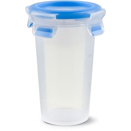 Emsa 508551 Fiambrera Redonda con Tapa, 0.35 L, Transparente/Azul