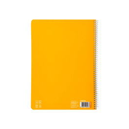 Liderpapel Cuaderno espiral A4 tapa blanda 80 hojas cuadro pautado 3mm color amarillo