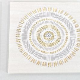 DKD Home Decor Cuadro Scandi Beige Natural Diseño Círculos Lienzo con Marco PS 63.5x28.6x4cm - Set 2 Unidades