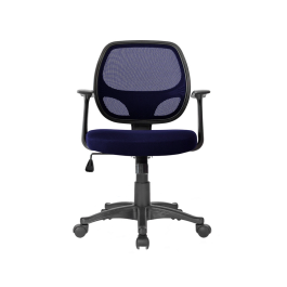 Q-connect Silla Giratoria Respaldo Medio Regulable en Altura 870+120mm Alto 550mm Ancho 590mm Profundidad Color Azul