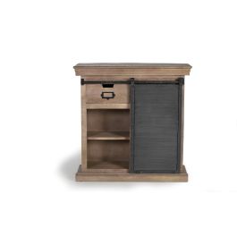 GINER Y COLOMER Consola Industrial de Madera de Mango y Metal, 2 Cajones, Color Natural