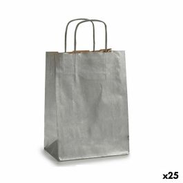 Bolsa de Papel Pincello Plateado Plata 18 x 8 x 31 cm 17,7 x 31 x 0,2 cm (25 Unidades)