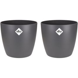 Elho 5642322542541 Juego de 2 Maceteros Redondos Bruselas 17 L - Ø 25,1 x Al 23,2 cm - Negro Precio: 37.8900005. SKU: B1JC4WZQZM