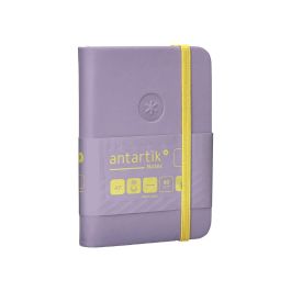 Cuaderno Con Gomilla Antartik Notes Tapa Dura A7 Hojas Lisas Morado Y Amarillo 80 Hojas 80 gr Fsc