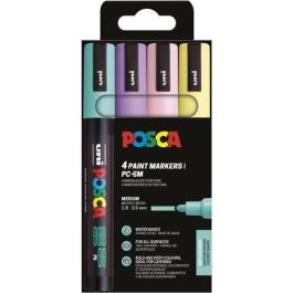 Posca Rotulador PC-5M Estuche 4 Unidades Colores Pastel Surtidos (Verde Marino, Lavanda, Amarillo Sol, Rosa Claro) Precio: 12.68999963. SKU: B1FKDPAPBS