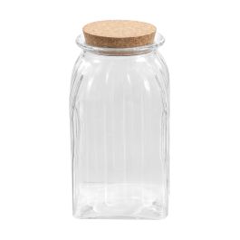 Tarro de Vidrio con Líneas y Tapón de Corcho 1400 ml - La Mediterranea (12 Unidades) Tarro de Vidrio con Líneas y Tapón de Corcho 1400 ml - La Mediterranea (12 Unidades)