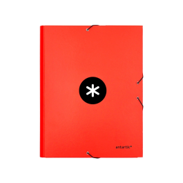 Antartik Carpeta Gomas Tres Solapas Cartón Forrado A4 Color Rojo