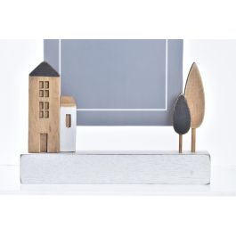 DKD Home Decor Marco Foto 13x18 cm Urban para Fotos Madera y Acrílico Blanco Marrón, Detalles Casas (Juego de 2 Unidades)