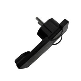 Edm Clavija 2p+t schuko extraplana 10/16A 250V salida lateral retractilada negra