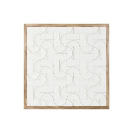DKD Home Decor Decoración de Pared Estilo Moderno, Colores Blanco y Natural, Fabricado en Madera de Mango y MDF, Medidas 90 x 90 x 3 cm