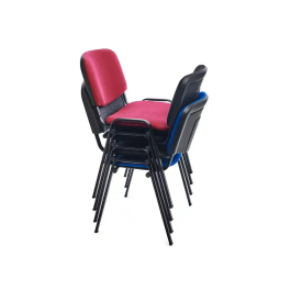 Rocada Silla Apilable RD-965 Azul, Tapizada en Tela de Gran Resistencia, Ideal Uso Confidente 5 Horas