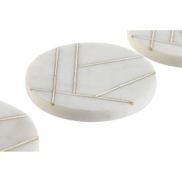 Posavasos Chic DKD Home Decor Blanco Dorado 10 x 1 x 10 cm Set de 4 (2 Unidades) Posavasos Chic DKD Home Decor Blanco Dorado 10 x 1 x 10 cm Set de 4 (2 Unidades)