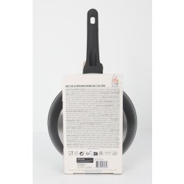 Lote 2 Sartenes de Aluminio Forjado 20 cm y 24 cm, Espesor 2.8 mm (4 Unidades)