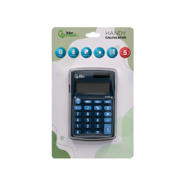 Liderpapel xf06 Calculadora de Bolsillo 8 Dígitos Solar y Pila Color Azul 98x62x8 mm