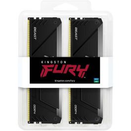 Kingston FURY Beast RGB 64GB (2x32GB) DDR4 3200MT/s CL16 DIMM, Kit de memoria para PC con disipador