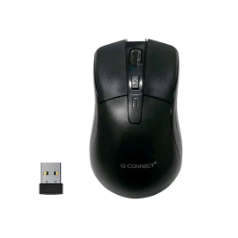Q-connect Ratón Óptico Inalámbrico 1000 DPI Negro Receptor Nano USB 2.4 GHz
