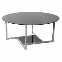 Mesa de Centro DKD Home Decor Negro Plateado Cristal Acero Plástico 100 x 100 x 45 cm Precio: 325.79000014. SKU: S3022400