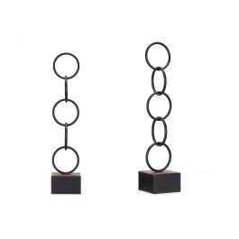 Figura Aros Negro Grande Giftdecor 12.5x60.5x12.5 cm - Metal (8 Unidades)