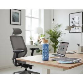 Inde Botella de Agua de Vidrio y Silicona 400 ml con Dimensiones 6x6x20 cm