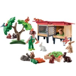 Playmobil 71252 Conejera Country con 9 Conejos y Niña, Set de Granja para Niños +4 años