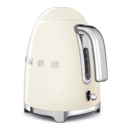 Smeg KLF03CREU Hervidor de Agua de Acero Inoxidable 1.7L 2400W con Filtro Antical, Apagado Automático y Base Giratoria 360°, Color Crema