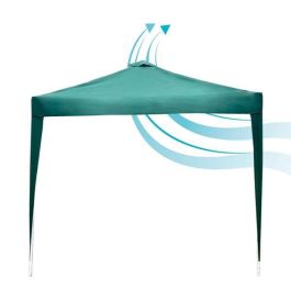 Cenador plegable verde con chimenea max-air 300x300x250 cm