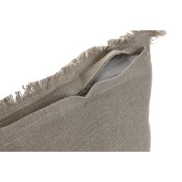 DKD Home Decor Cojín Tradicional de Lino Natural Negro 50 x 50 cm (2 Unidades)