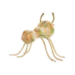 DKD Home Decor Decoración de Hormiga Shabby de Metal Verde Amarillo 23x16x24 cm (2 Unidades)