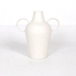 Jarrón Home ESPRIT Blanco Metal 33,5 x 20 x 36 cm